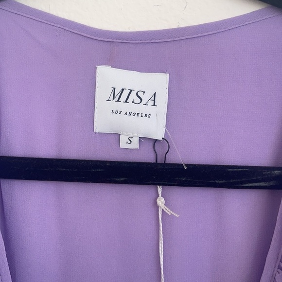 Misa Los Angeles Liliac Ilune Wrap dress ruffle tiered sleeveless midi S NWT - Picture 7 of 12